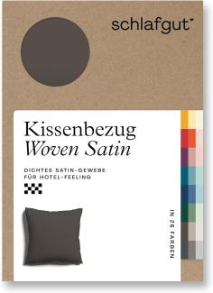 Schlafgut Woven Satin Bettwäsche|Kissenbezug einzeln 40x40 cm| sand-deep