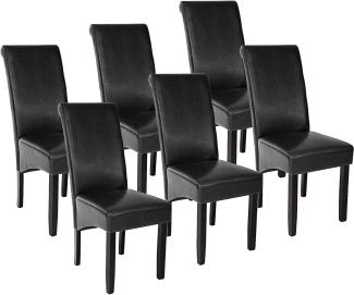 6 Esszimmerstühle, ergonomisch, massives Hartholz - schwarz