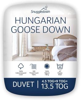 Snuggledown Bettdecke ungarische Gänsedaunen, Für die ganze Jahreszeiten 13.5 Tog (4.5+9.0), King Size