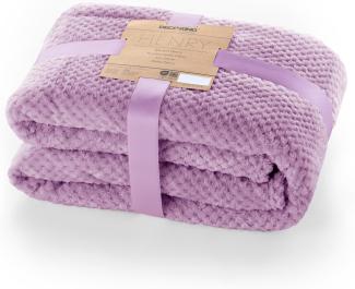 DecoKing Kuscheldecke 170x210 cm lila Decke Microfaser Wohndecke Tagesdecke Fleece weich sanft kuschelig skandinavischer Stil Henry