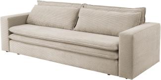 Sofa 3-Sitzer Pesaro in beige Cord Schlafsofa 244 cm