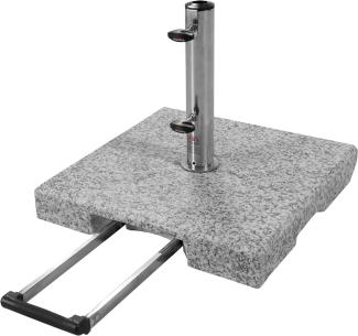 Doppler Trolley-Granit-Schirmsockel mit Rollen, granitgrau,30 kg, für Sonnenschirme bis Ø 200 cm
