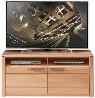 NATURE ONE TV-Lowboard in Kernbuche teil-massiv FSC-zertifiziert - Moderner TV Schrank mit viel Stauraum für Ihr Wohnzimmer - 131 x 58 x 45 cm (B/H/T)