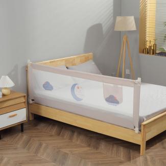Baby Vivo höhenverstellbares Bettgitter 180 x 65 cm - Bettschutzgitter für Kinder- und Elternbetten geeignet Fallschutz - einfache Montage stabile Konstruktion Rausfallschutz für Kleinkinder - Grau