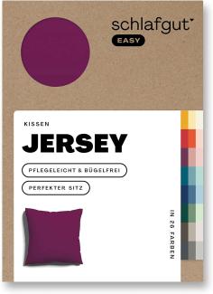 Schlafgut Kissenbezug EASY Jersey | Kissenbezug einzeln 40x40 cm | purple-deep