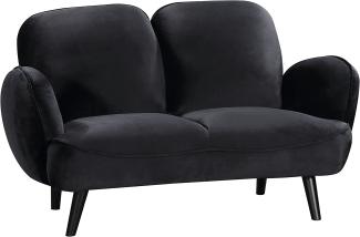 Atlantic Home Collection BEN, 2-Sitzer Sofa, Samt, schwarz