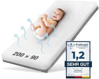 Ehrenkind® Kindermatratze Royal | Baby Matratze 90x200 | Babymatratze 90x200 mit innovativem 3D Mesh und Hygiene Tencel Bezug wasserdicht + luftdurchlässig