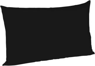 Fleuresse Mako-Satin Kissenbezüge 40x60 cm uni mit RV DP 0941 schwarz