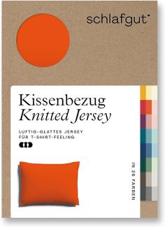 Schlafgut Knitted Jersey Bettwäsche | Kissenbezug einzeln 60x80 cm | red-mid