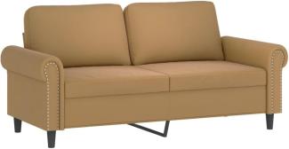 2-Sitzer-Sofa Braun 140 cm Samt (Farbe: Braun)