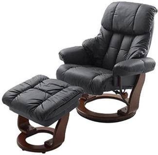 Relax-Sessel mit Hocker CALGARY, schwarz/walnussfarben