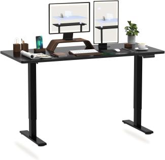 Flexispot Hemera Elektrisch Höhenverstellbarer Schreibtisch mit Tischplatte. Mit Memory-Steuerung und Softstart/-Stop& integriertes Anti-Kollisionssystem (160 x 80 cm, Schwarz)