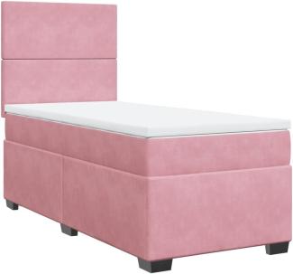 Boxspringbett mit Matratze Rosa 100x200 cm Samt 3290833