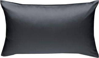 Bettwaesche-mit-Stil Mako-Satin / Baumwollsatin Bettwäsche uni / einfarbig anthrazit Kissenbezug 60x80 cm