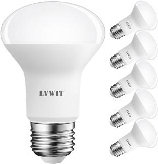 LVWIT LED Reflektor E27 R63, 806 lm, Warmweiß 2700K, 8W ersetzt 60W Glühbirne, matt (6er Pack)