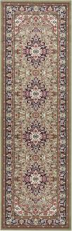 Orientalischer Kurzflor Teppich Skazar Isfahan Grün - 80x250x0,9cm