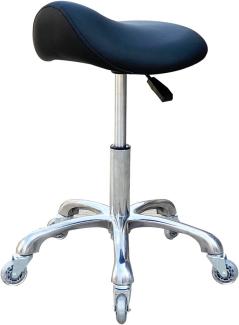 FRNIAMC Profi-Sattelhocker mit Rollen, ergonomisch, drehbar, höhenverstellbar, für Klinik, Zahnarzt, Schönheitssalon, Tattoo-Studio, Zuhause, Büro (Schwarz)