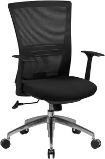 Bürostuhl Stoffbezug Schreibtischstuhl Armlehne schwarz Chefsessel 120kg Drehstuhl Synchronmechanik