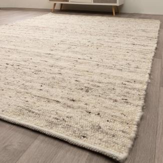 Handweb Teppich Korinth, Farbe: Grau Beige, Größe: 70x130 cm