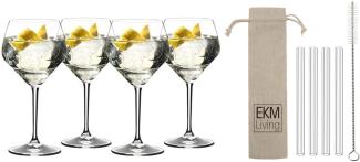 Riedel Gin Tonic Vorteilsset 5441/97 + Gratis 4er Set EKM Living Glas Trinkhalme