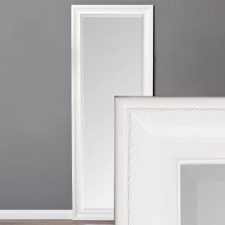 Wandspiegel COPIA 180x70cm Pur-Weiß Spiegel Barock Holzrahmen Facette