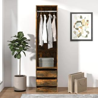 Kleiderschrank mit Schubladen, Räuchereiche, 50x50x200 cm