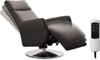 Cavadore TV-Sessel Cobra mit 2 E-Motoren / Elektrischer Fernsehsessel mit Fernbedienung / Relaxfunktion, Liegefunktion / Ergonomie M / Belastbar bis 130 kg / 71 x 110 x 82 / Echtleder Mokka