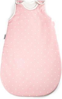 Ehrenkind® Babyschlafsack Rund | Bio-Baumwolle | Ganzjahres Schlafsack Baby Gr. 86/92 Farbe Rosa mit weißen Punkten