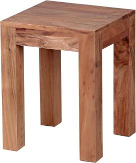 Wohnling Beistelltisch Massiv-Holz 35 x 35 cm Wohnzimmer-Tisch Design braun
