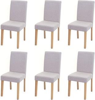 6er-Set Esszimmerstuhl Stuhl Küchenstuhl Littau ~ Textil, creme-beige, helle Beine