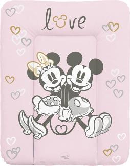 Ceba Baby Wickelauflage - Weiche Wickelunterlage zum Wechseln von Windeln, mit Disney-Motiven - Robustes PVC, abwaschbar - Wickeltischauflage - 70 x 50 cm - Minnie & Mickey Rosa