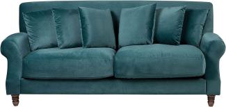 3-Sitzer Sofa Samtstoff blaugrün EIKE