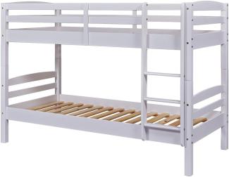 Etagenbett >Rick<  190x90cm mit 2 Roste weiss