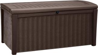 Keter Kissenbox Borneo, Braun, 416L Fassungsvermögen, Außenmaße: 130x70x63cm, Auflagenbox wasserdicht und wetterfest, für Outdoor geeignet, Keterbox