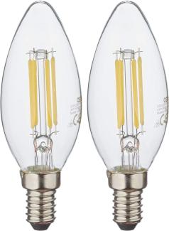OSRAM Filament LED Lampe mit E14 Sockel, Kerzenform, Kaltweiss, 4000 K, 4 W, Ersatz für 40-W-Glühbirne, LED Retrofit CLASSIC B