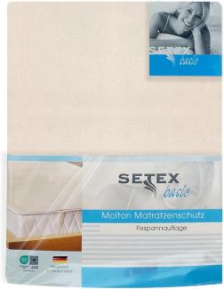 SETEX Molton Matratzenschutz, 200 x 200 cm, Eckgummis, Matratzenschoner aus 100 % Baumwolle, Basic, Naturfarben