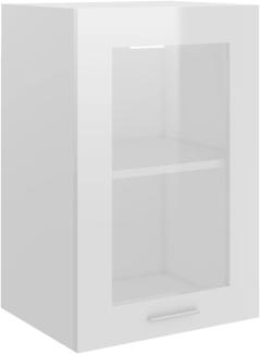 Hängeglasschrank Hochglanz-Weiß 40x31x60 cm Holzwerkstoff