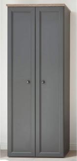 Garderobenschrank >Tomlin< in grau - 78x201x38cm (BxHxT)