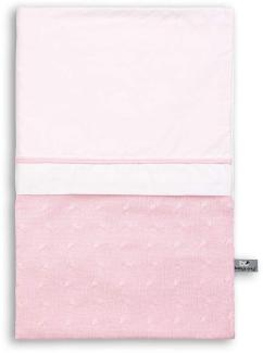 Baby's Only 130921 Kinder Bettwäsche/Bettbezug Zopf Uni gestrickt inklusive Kissenbezug, 100 x 135 cm, rosa