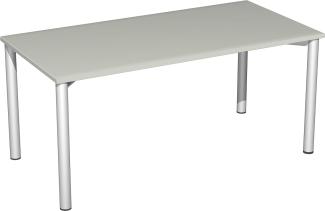 Schreibtisch, lichtgrau/ silber, 72 x 160 x 80 cm