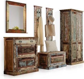 Möbel-Eins RIVERBOAT RIVERBOAT Garderobenset aus Altholz, Material Massivholz, Vintage-Optik