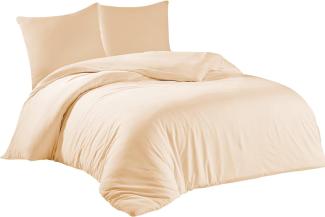 livessa Bettwäsche 220x240 3teilig Baumwolle - Bettwäsche mit Reißverschluss: Bettbezug 220x240 cm + 2er Set Kissenbezug 80x80 cm, Oeko-Tex Zertifiziert, aus%100 Baumwolle Jersey (140 g/qm)
