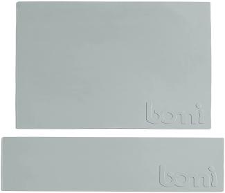 BOMI® 2 x Anti Rutsch Silikon Unterlage für Lernturm | Silikonmatten in Grau für Kinder Schemel | Rutschfeste Unterlage für Kinderhocker