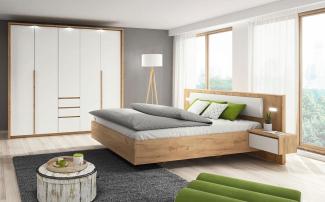 Schlafzimmer-Set Xelo komplett 2-teilig wildeiche gold weiß inkl. LED