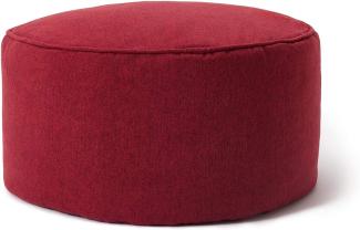 Lumaland Comfort Line Sitzsack-Hocker 25 x 45 cm - Indoor - mit extra starken Nähten, pflegeleicht - Runder Sitzpouf, Bodenkissen Bean Bag Pouf - Rot
