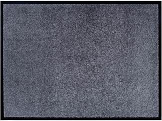 Teppich Boss waschbare In- & Outdoor Fußmatte Uni einfarbig - grau - 90x150x0,7cm