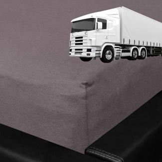BettwarenShop Spannbettlaken für LKW Truck Matratzen | 60x220 cm | graphit