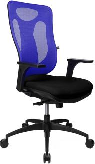 Topstar Net Pro 100 inklusive höhenverstellbaren Armlehnen Bürostuhl, Stoff, schwarz / dunkelblau, 59 x 56 x 120 cm