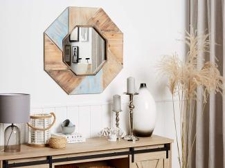 Wandspiegel Holz bunt achteckig 77 x 77 cm MIRIO