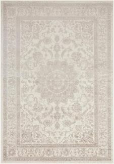 Orientalischer Samt Teppich Täbris - 160x230x0,3cm - creme, antrazit